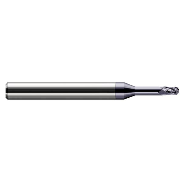 Miniature End Mill - Ball - Long Reach, Stub Flute